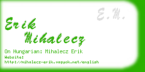 erik mihalecz business card